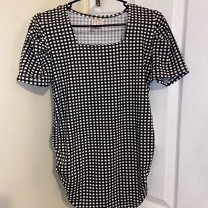 Planet Motherhood Black and White Checkered Blouse